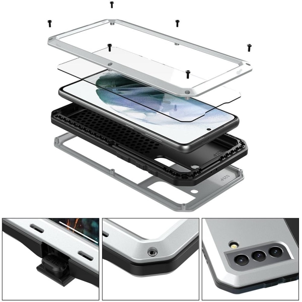 St�td�mpande Skal i Aluminium - Samsung Galaxy S21 Svart