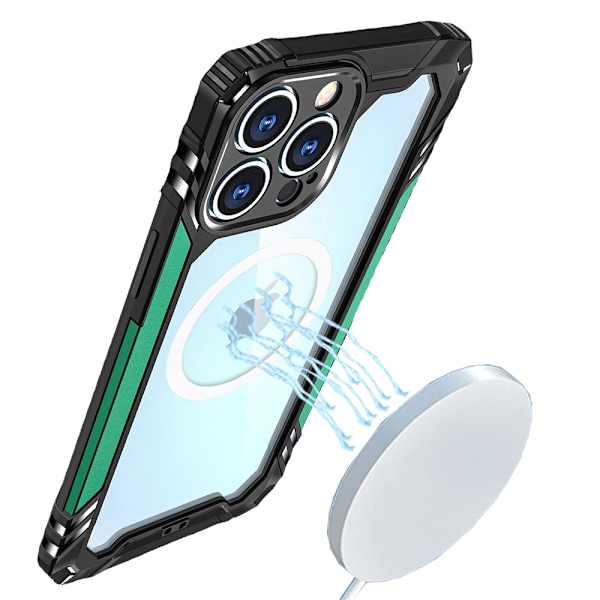 iPhone 14 Pro - Stilsäkert Extra Skyddande Skal Grön