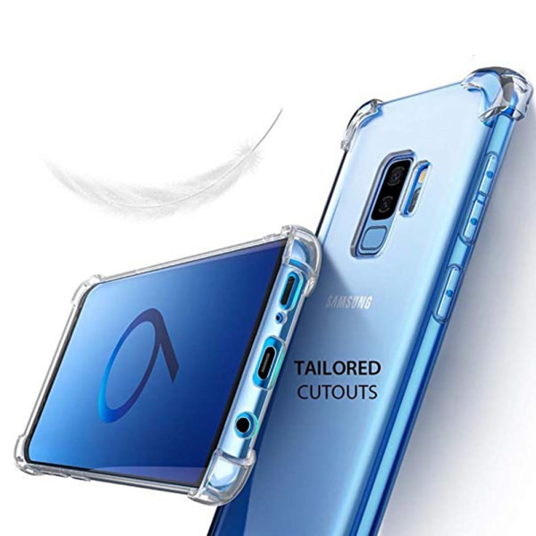 Støtdempende silikondeksel Kortholder - Samsung Galaxy S9+ Transparent/Genomskinlig