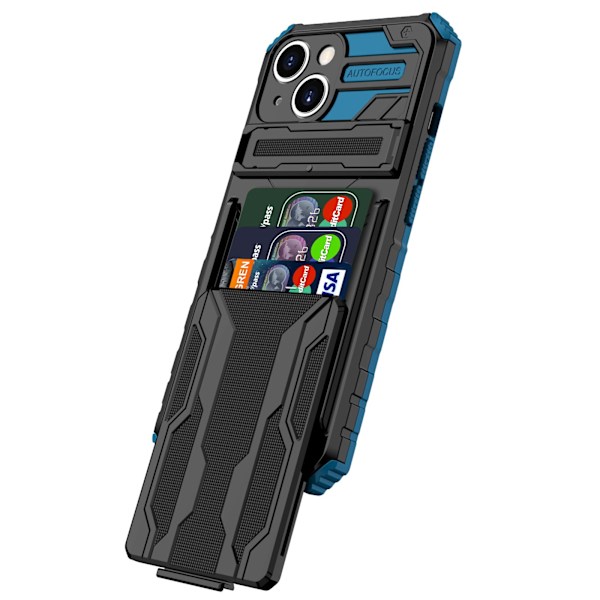 iPhone 13 Plånboksfodral med Kortplats, Kickstand och Militärklassat Skydd Grön