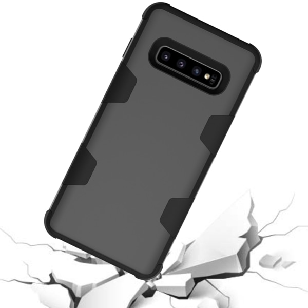 Samsung S10 Plus - Praktisk og beskyttende skal \"Rugged Robot\" Svart/Guld