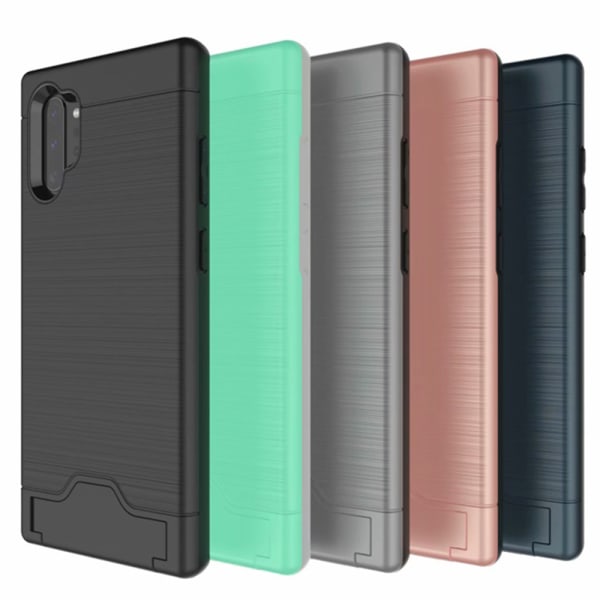 Sileä kotelo korttilokerolla Jensen - Samsung Galaxy Note10+ Grön