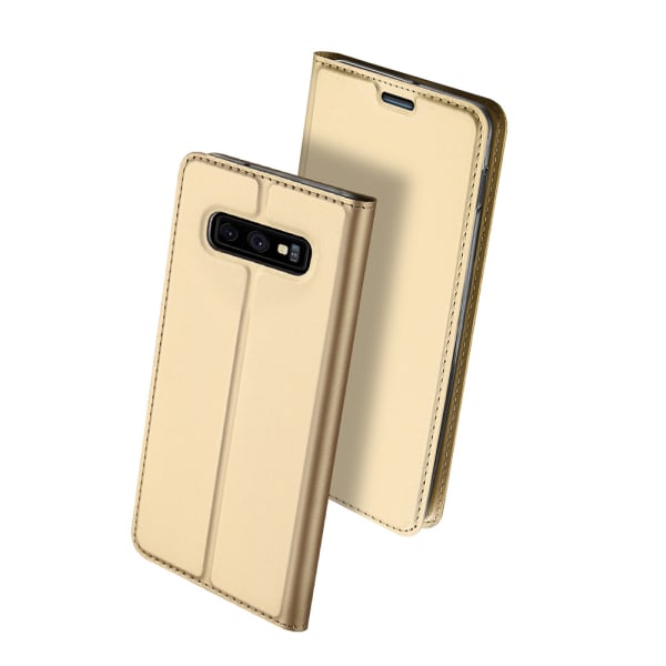 Stilfuldt etui med kortplads - Samsung Galaxy S10e Guld