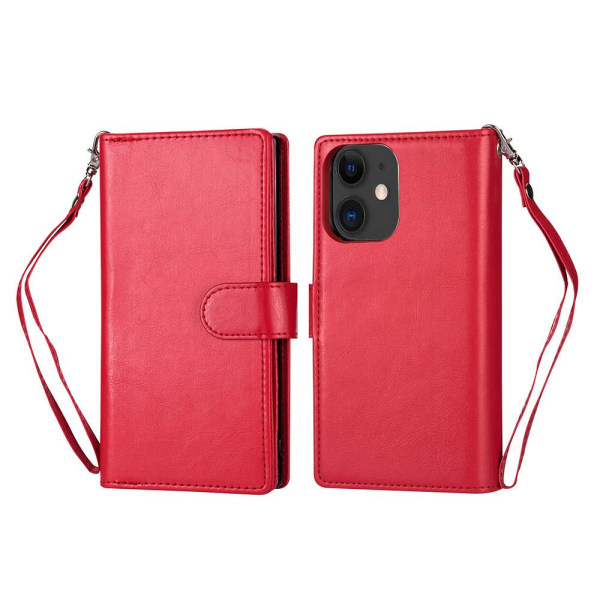 Smooth Protective 9-Card Wallet Case - iPhone 12 Röd