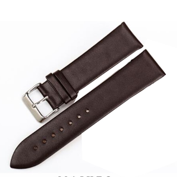 Klassiskt och Bekvämt Klockarmband (PU-Läder) Mörkbrun 22mm