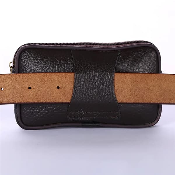 Herr Midjeväska i Cowhide - Klassisk Design för Utomhusbruk Medium