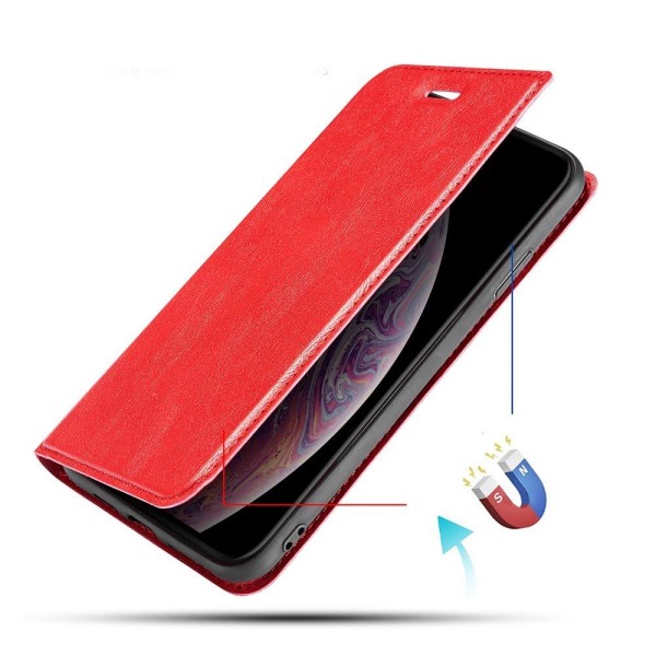iPhone 11 Pro Max - Gjennomtenkt solid lommebokdeksel Röd