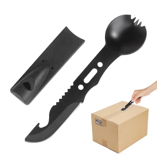 Multifunktionell skedkniv, backpacking tillbehör Grön