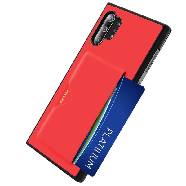 Tukeva kansi korttitelineellä - Samsung Galaxy Note10+ Röd