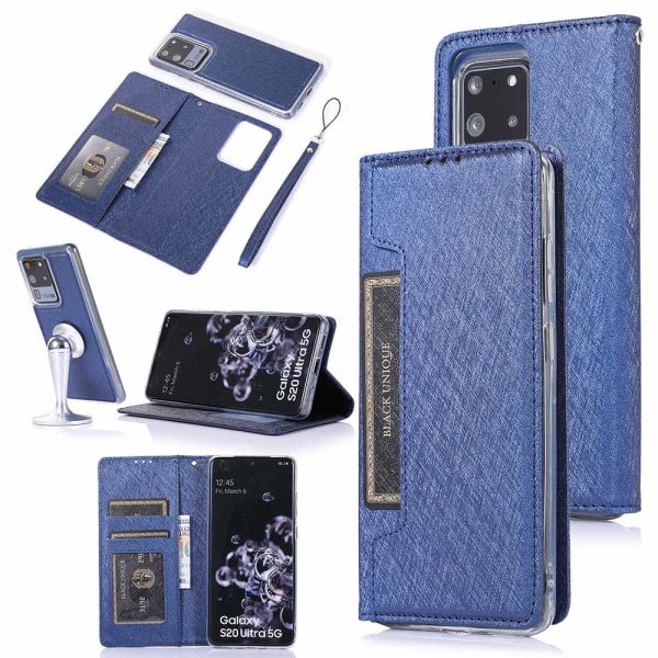 Tankevækkende FLOVEME Wallet Cover - Samsung Galaxy S20 Ultra Blå