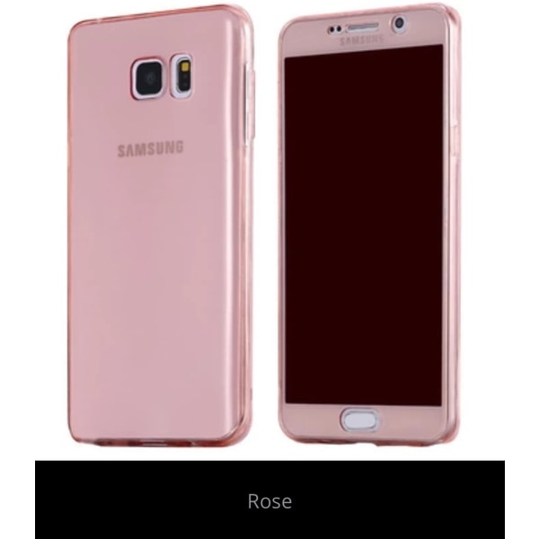 Samsung S6 Edge – kaksipuolinen silikonikotelo (KOSKETUSTOIMINTO) Rosa