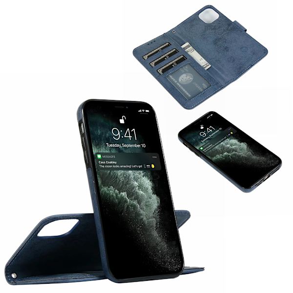 Avtagbart Plånboksfodral - iPhone 13 Marinblå
