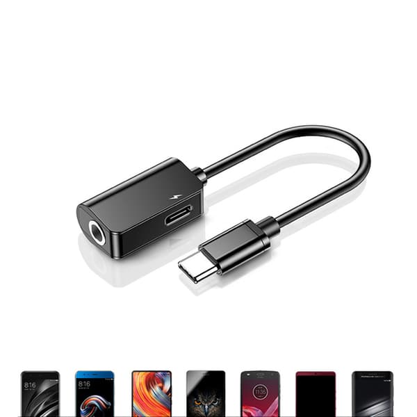 Baseus Type-C-Splitter (2 i 1) Adapter för Laddning och Musik Silver Silver