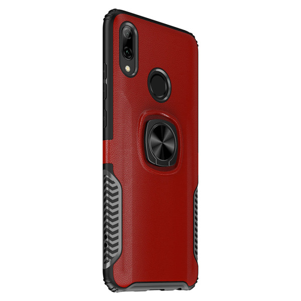 Huawei P Smart 2019 - (LEMAN) Smart Cover med Kickstand Röd