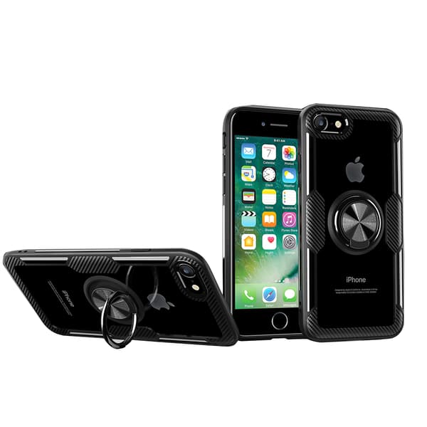 iPhone 6Plus/6SPlus - Praktiskt Skal med Ringhållare Marinblå/Silver
