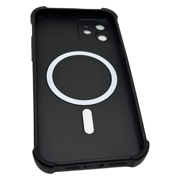 iPhone 12 -  Silikonskal med Magnetiskt Stötskydd Grå