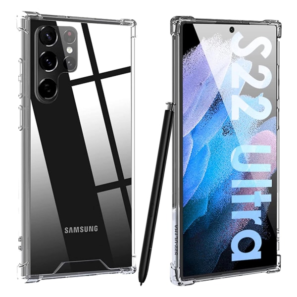 Skyddande FLOVEM Silikonskal - Samsung Galaxy S22 Ultra Blå/Rosa