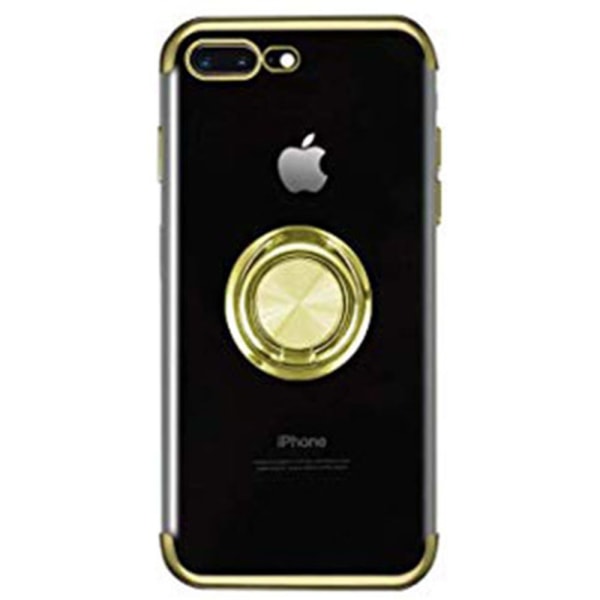 Beskyttende silikondeksel med ringholder - iPhone 7 Plus Silver