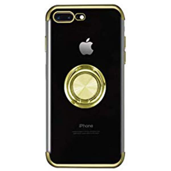 Skyddande Silikonskal med Ringh�llare - iPhone 7 Plus Svart