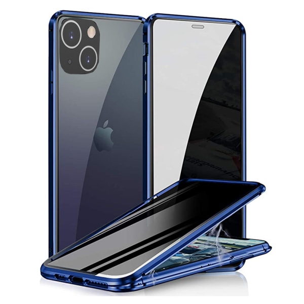 Stilsäkert Dubbelsidigt Magnetiskt Skal - iPhone 13 Mini Blå
