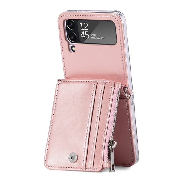 Skal med Kortfack - Samsung Galaxy Z Flip 3 Roséguld