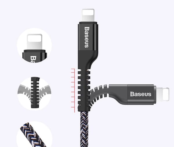 Slitstark Snabbladdnings-Kabel (Lightning) av BASEUS Röd
