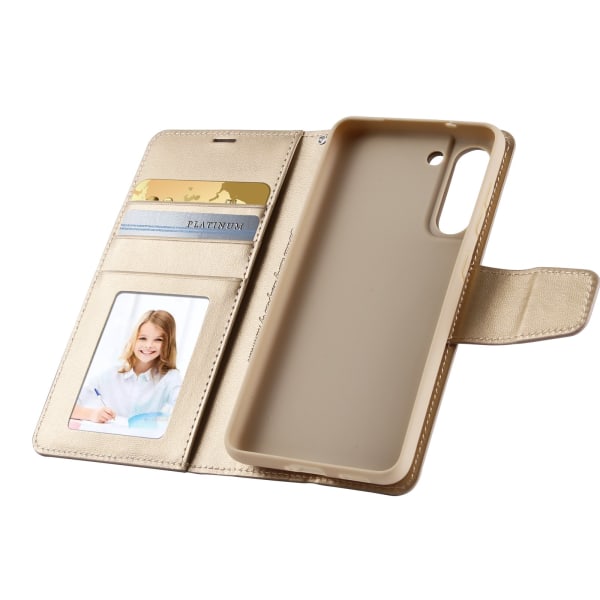 Elegant Pl�nboksfodral - Samsung Galaxy S21 FE Guld