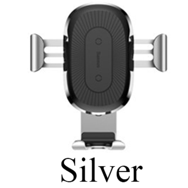 Praktisk mobilholder til bil trådløs opladning Silver