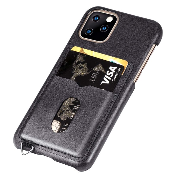 iPhone 11 Pro Max - Kansi korttilokerolla Mörkbrun