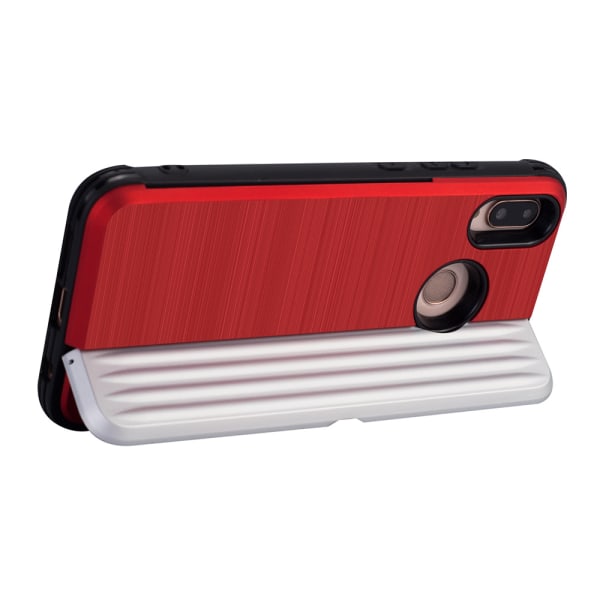 LEMAN Stilrent Skal med kortplats för Huawei P20 Lite Röd
