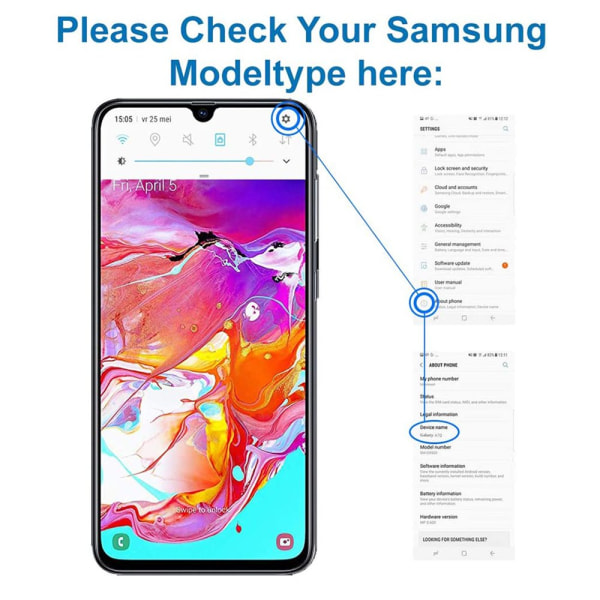 Samsung Galaxy A50 Reservdel Dubbel Simkortshållare Svart