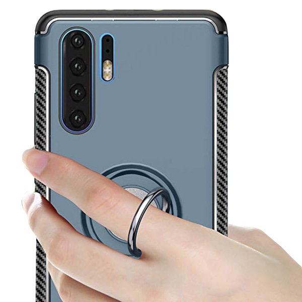 Beskyttende Smart Cover med Ring Holder (ODOR) - Huawei P30 Pro Petrol