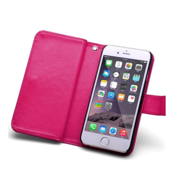 iPhone 6/6S - Tyylikäs nahkainen lompakkokotelo ROYBENiltä (PINK) Rosa