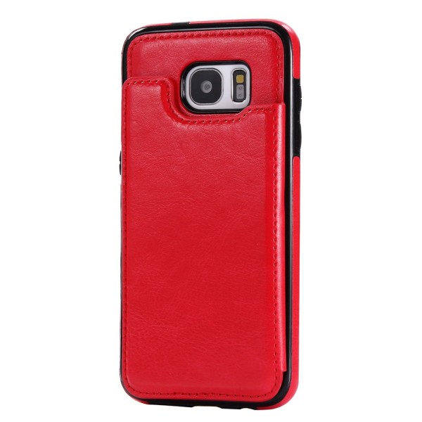 Praktisk etui med kortrum Samsung Galaxy S7 Edge (Nkobee) Röd