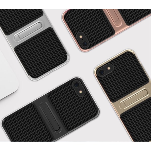 iPhone SE 2020 - FLOVEME Stilig støtdempende karbon-skall Rosa