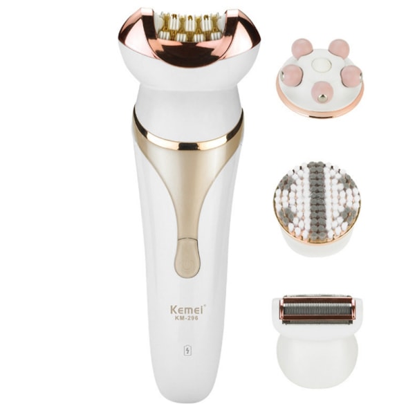 Kemei KM-296 Effektfull 4 i 1 Epilator Rakapparat Vit