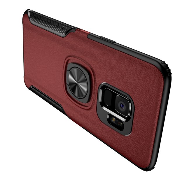 Ainutlaatuinen kansi jalustalla (LEMAN) - Samsung Galaxy S9 Plus Röd