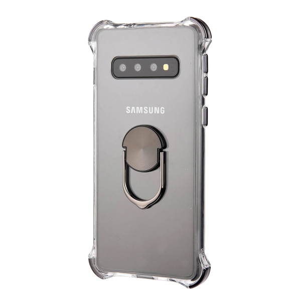 Samsung Galaxy S10 - St�td�mpande Skal med Ringh�llare Röd