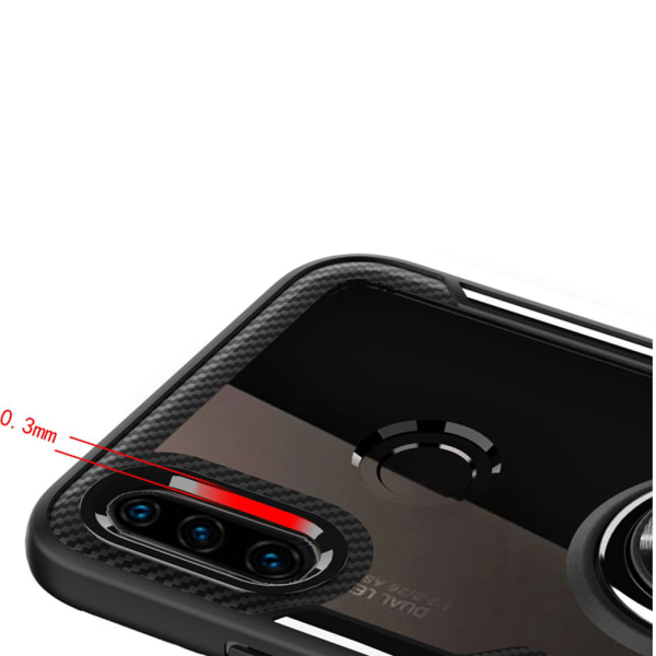 Stilig deksel med ringholder - Huawei P30 Lite Röd/Silver
