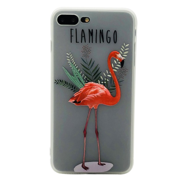 Skyddande Skal av Silikon till iPhone 7 Plus (FLAMINGO)