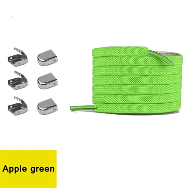 Slidfaste elastiske snørebånd (mange farver) Äppelgrön