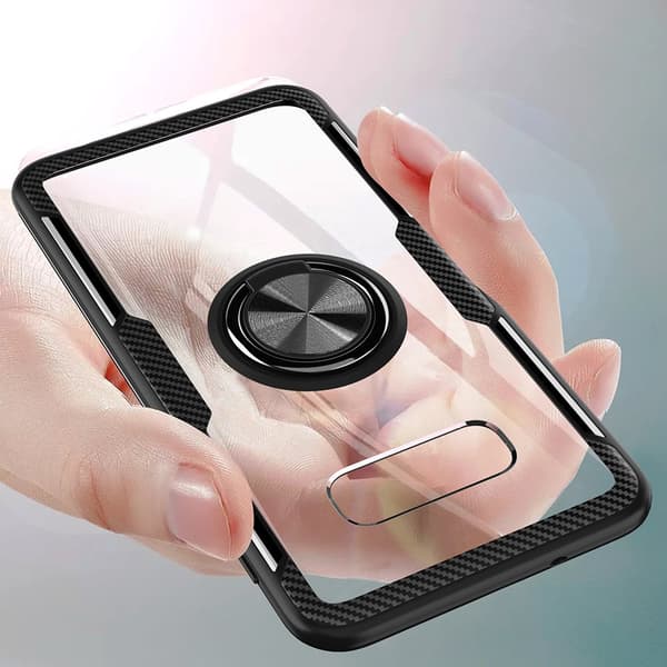 Skyddande Skal med Ringhållare - Samsung Galaxy S10 Röd/Silver