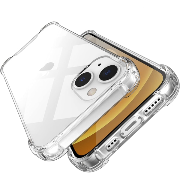 iPhone 15 PLUS - Iskuja vaimentava silikonisuoja, läpinäkyvä Transparent