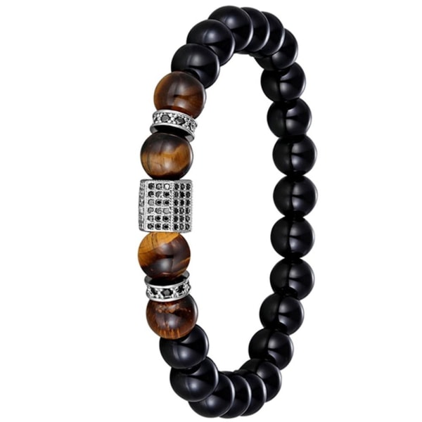 Slittåligt Stilrent Kularmband (Tiger Eye) Svart