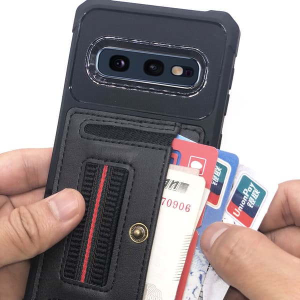 Effektfullt Skal med Kortfack - Samsung Galaxy S10E Grön Grön