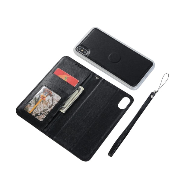iPhone XR - Praktisk Smart Wallet-deksel (FLOVEME) Svart