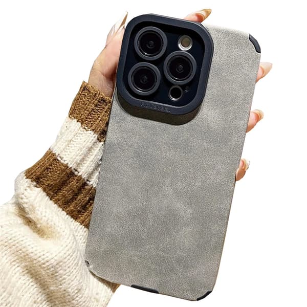 iPhone 16 Pro  Silikonskal med Kameraskydd i Premiumdesign ljusgrå