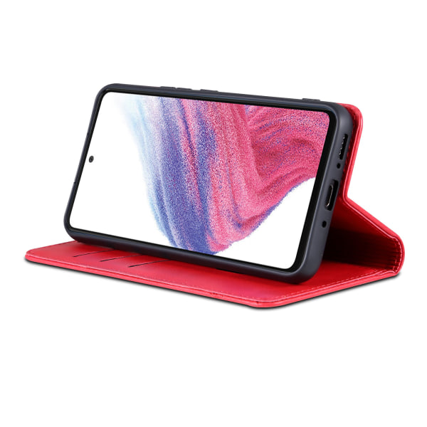 Samsung A54 5G - 3-korts lommebokveske skinn i flere farger Red