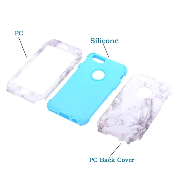 Elegant Flerdelat Skyddsfodral till iPhone 6/6S Blå