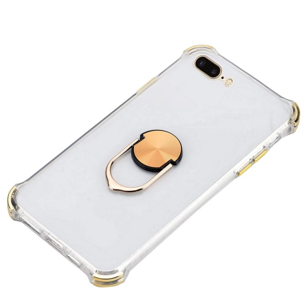 iPhone 7 Plus - Gjennomtenkt beskyttelsesdeksel med ringholder Blå